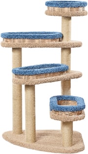 Купить игровые комплексы для кошек из ковролина винтовая лестница с плетёнными лежанками с доставкой по РФ